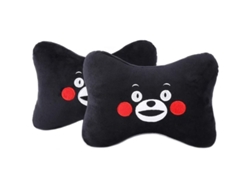 2026-40579-almohada Cervical Para Coche, Almohada Suave Con Diseño Cartoon, Para Coche Hogar Oficina Viajes, 2 Piezas (negro)