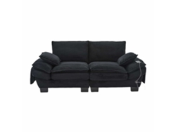 Sofá Modular 2 Plazas - Amplia Superficie De Asiento, Diseño Ergonómico, Espuma De Alta Densidad, Puerto Usb-c Y Bolsillos Laterales - Negro