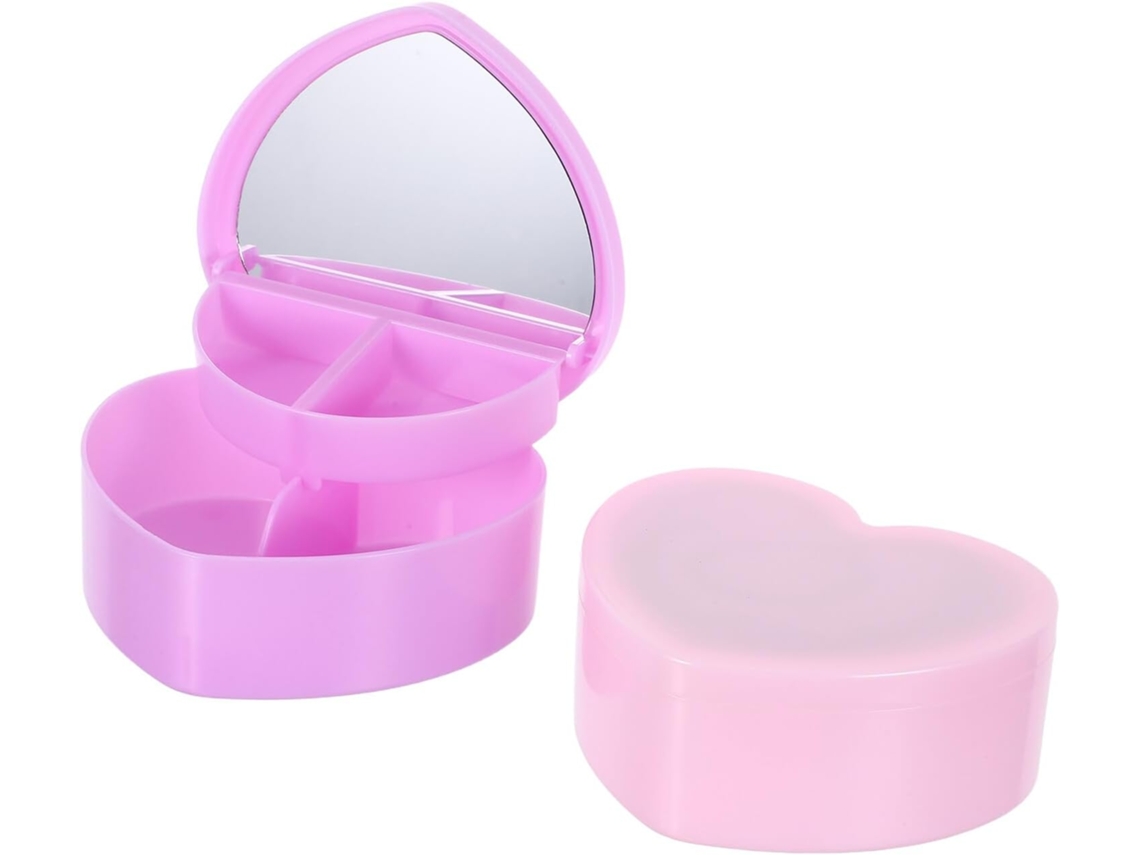 Nuobesty Joyero De 2 Piezas Con Espejo Para Niñas, Doble Capa De Almacenamiento