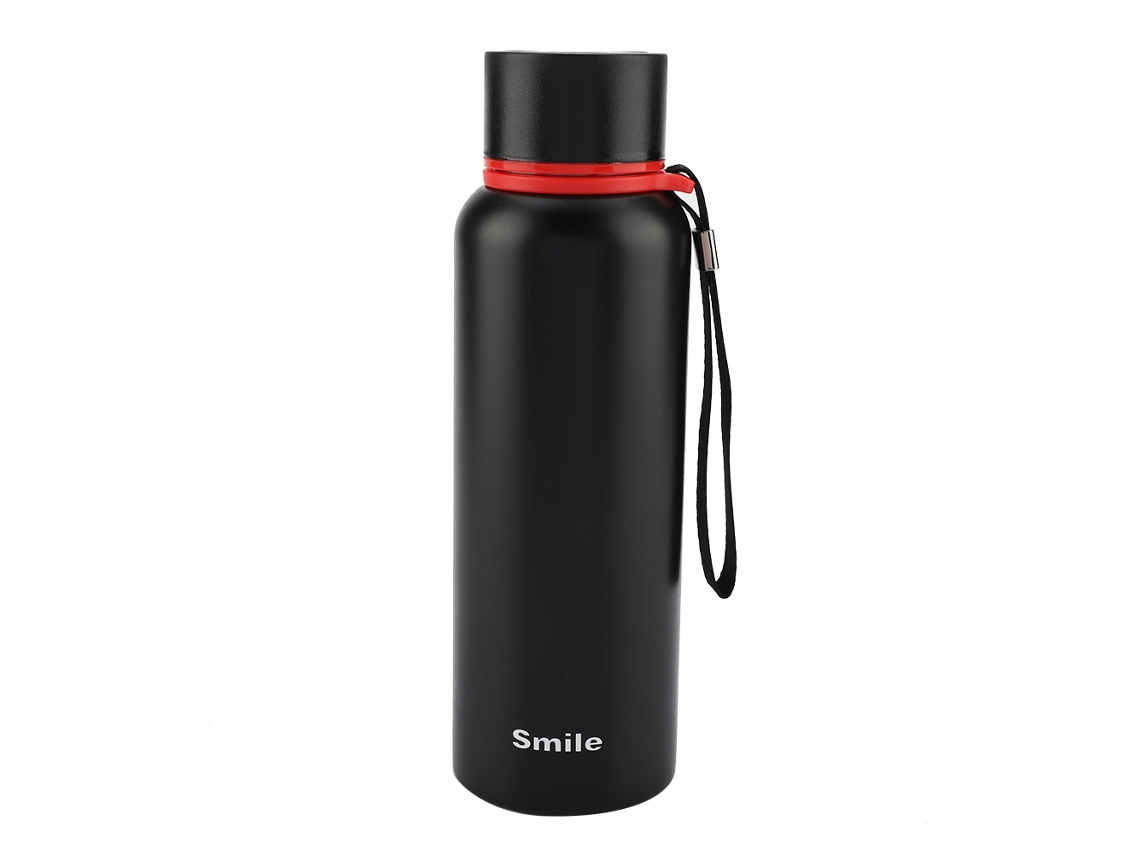 Vaso térmico de acero inoxidable de 700 ml para deportes y viajes (negro)