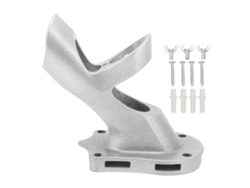 Portabanderas de aluminio ajustable a 45° con superficie antideslizante y 3 orificios - Plateado