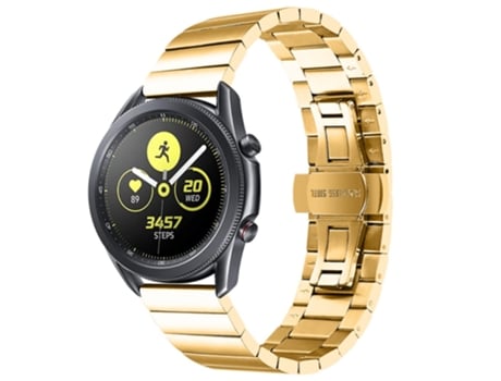 Correa de acero inoxidable diseño de hebilla para Samsung Gear S3 Classic/Galaxy Watch 46mm/Watch4 Classic 46mm - dorado
