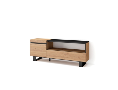 Mueble TV Televisión 150x57x35cm Para TV hasta 65 Diseño industrial Roble y negro