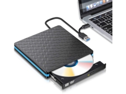 Lector externo de CD/DVD - USB 3.0, grabador de DVD/CD-ROM (no requiere controladores) Negro Hexinyigjly