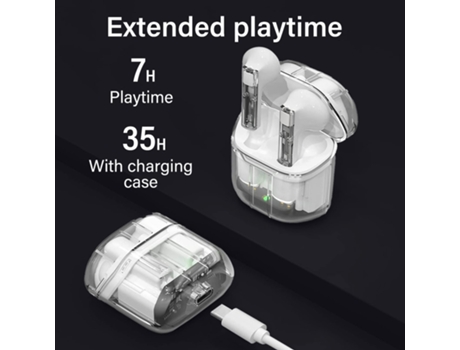 Earbuds Yx Inalámbricos Cancelación Activa Ruido Horas Reproducción para Apple CHRONUS Bluetooth Blanco