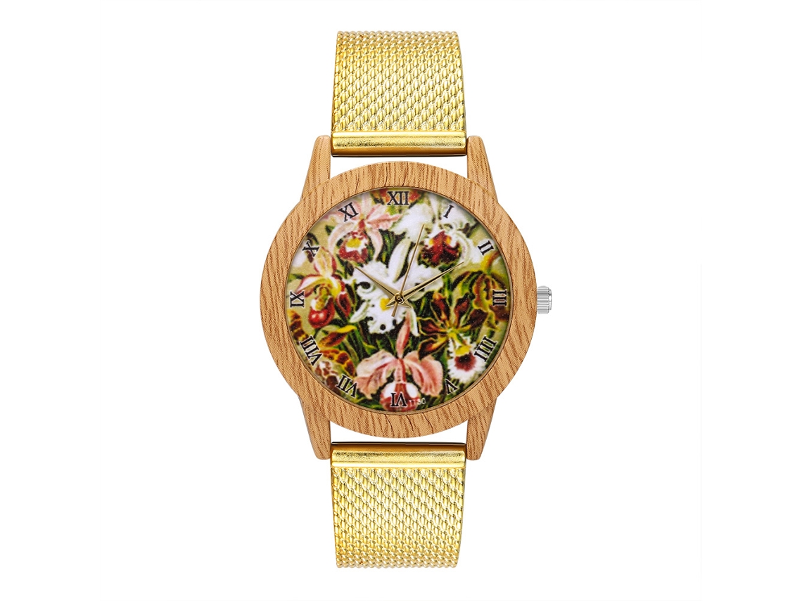 Reloj De Pulsera Unisex De Silicona Con Movimiento De Cuarzo (dorado)