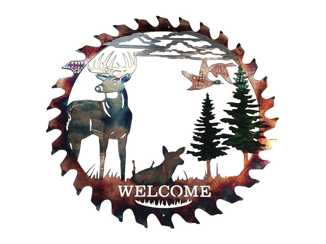 Arte de pared de metal Elmo Saw Blade Arte de pared decorativo