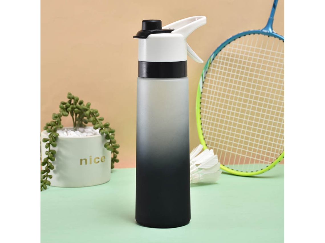 Botella Pulverizadora Para Deportes Y Fitness - Degradado Blanco Y Negro, 700 Ml