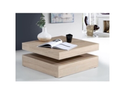 Mesa De Centro Con Tablero Giratorio - Cuadrada - Roble - 78 X 78 X 36 Cm - Coffee