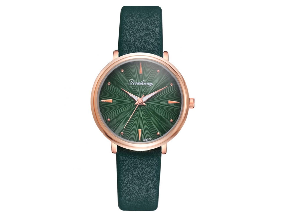 Reloj De Pulsera Zhoulianfa De Cuarzo Rojo Con Correa Vaquera De Estampado Vintage.