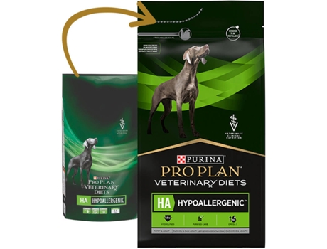Pienso para Perros PURINA Pro Plan Vet Diets HA Hypo Allergenic (3Kg - Seco - Razas Grandes - Adulto)