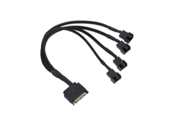 Cable Adaptador Para Ventilador De Refrigeración, Sata De 15 Pines A 4 X 3 Pines / 4 Pines 12v Para Carcasa De Pc, Negro