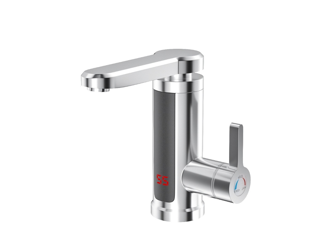 Grifo de cocina Chrui de 3000 W, eléctrico, de calentamiento rápido, para cocina y baño con calentador de agua instantáneo (plateado)