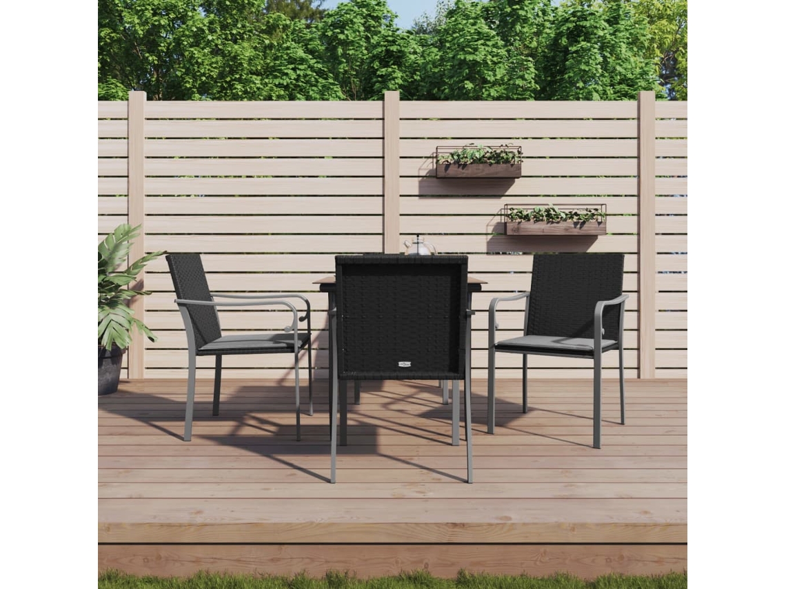 Juego de comedor de jardín de 5 piezas con cojines de mimbre y acero de DKD Home Decor