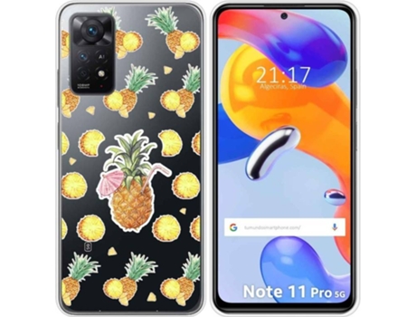 Carcasa Xiaomi Redmi Note 11 Pro TUMUNDOSMARTPHONE Dibujos Transparente Piña Multicolor