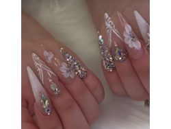Juego De 24 Tacones De Aguja Artificiales Para Pegar En Las Uñas Para Mujeres Y Niñas.