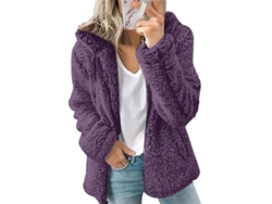 2026-abrigo De Peluche Oso Teddy Para Mujer Con Capucha Abrigo Suave Invierno Caliente Casual Xl Morado