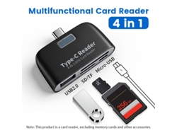 Adaptador 4 en 1 USB-C a lector de tarjetas SD/TF/U/Micro SD (Negro) Specment