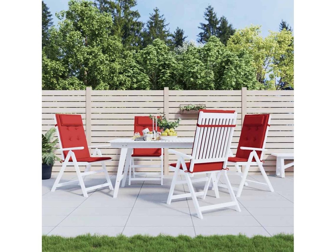 Cojines De Silla Con Respaldo Alto 4 Uds Tela Oxford Rojo