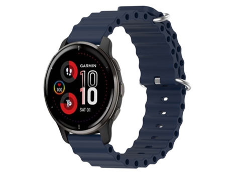 Correa de reloj inteligente para Garmin Venu 2 Plus 20 mm Estilo océano Silicona de color sólido (Azul oscuro)
