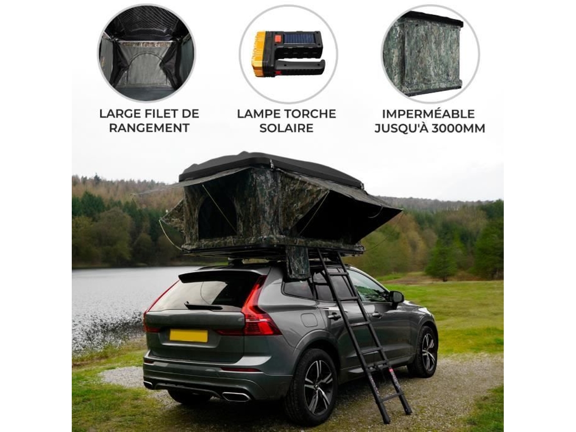 Tienda de campaña con techo de camuflaje para coche camping 2-3 personas rígida MONSTERSHOP