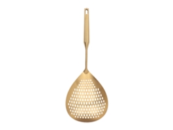 KOFIHETY Espumadera de acero inoxidable para freír, cucharón espumador de acero inoxidable 304 resistente con recipiente extra profundo y mango ergonómico larg