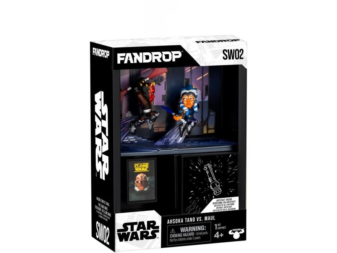 Figura Fandrop de Star Wars Darth Maul vs. Ahsoka Showcase con minipóster de escena de culto de 18 cm