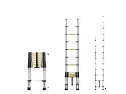 Escalera telescópica, diseño antideslizante, construcción ligera, 4,4 m, sin gancho.
