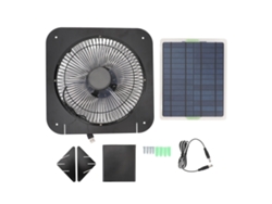 Ventilador extractor solar de 20 W con panel monocristalino de 10 pulgadas.