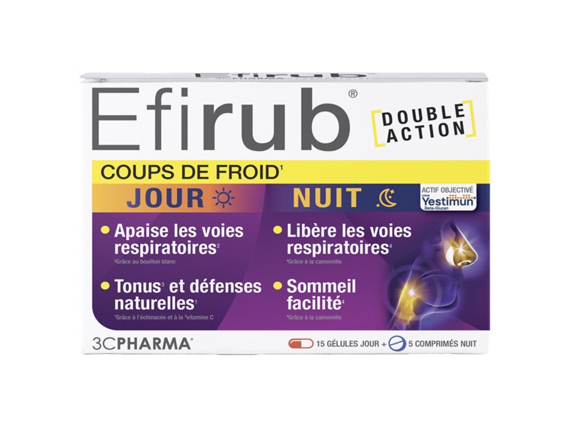 3C Pharma Efirub Coups De Froid 15 Cápsulas Día + 5 Comprimidos Noche 3C PHARMA