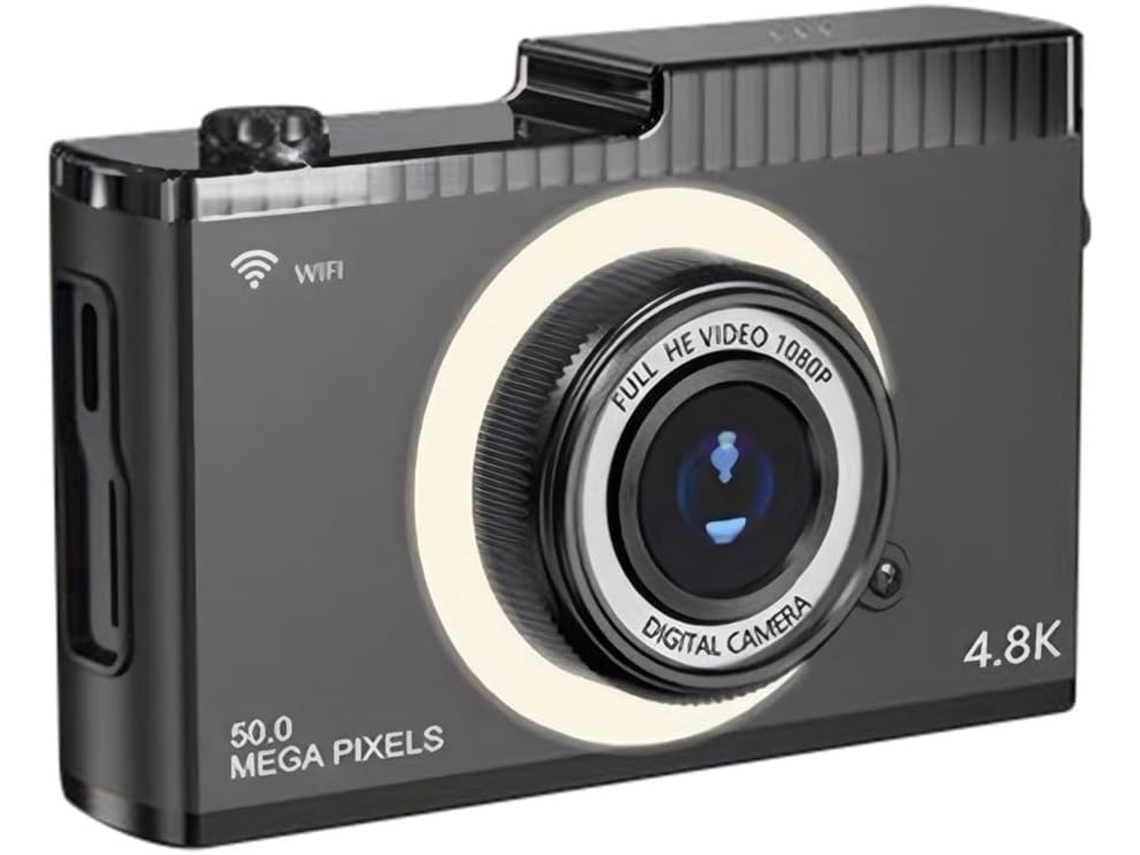Cámara Digital 4k Fhd De 50 Mp Con Enfoque Automático, Pantalla Ips De 2,4 Pulgadas, Wifi Compacto