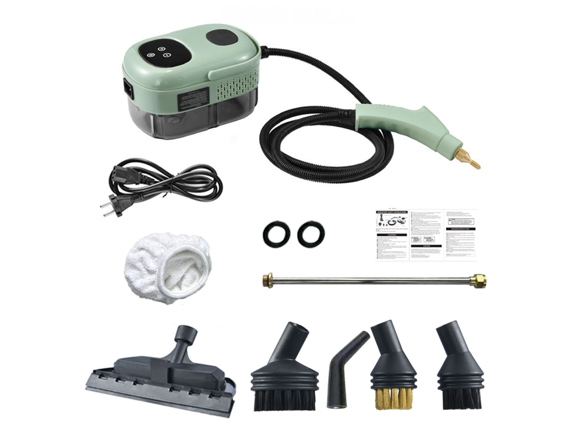 Limpiador A Vapor Con Pantalla Táctil De 2500 W, Gran Capacidad De 1000 Ml, Con 5 Boquillas Diferentes (verde) Chrui