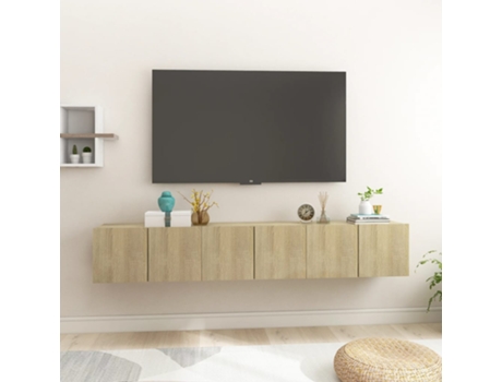MAISON EXCLUSIVE Muebles colgantes de TV 3 uds color roble Sonoma 60x30x30 cm