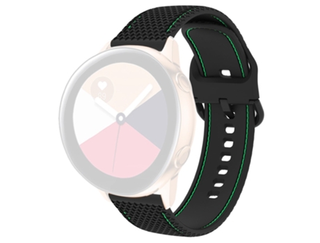 Correa de Silicona línea de costura dos colores para Samsung Galaxy Watch 5 40mm/Watch 5 44mm/Watch 5 Pro 45mm - negro/Línea verde
