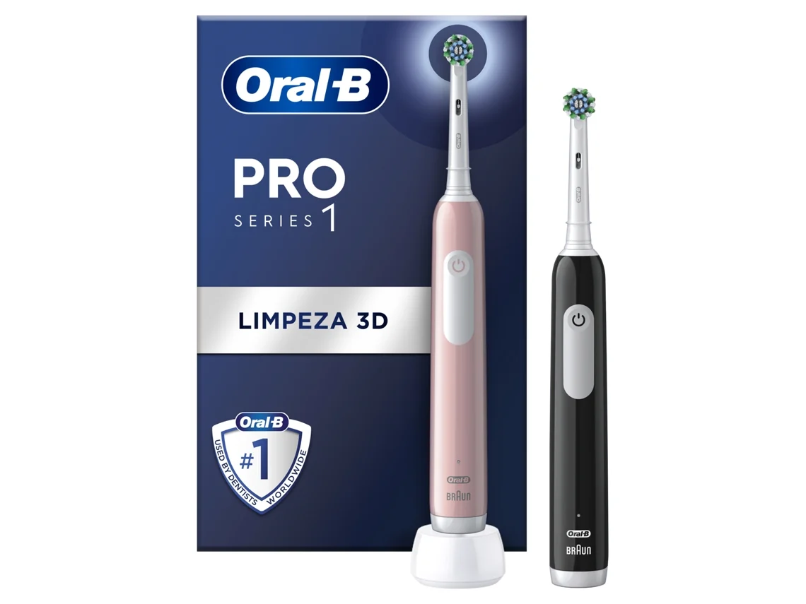 Cepillo de Dientes Eléctrico ORAL B Pro Series 1 Pack Doble Rosa/Negro