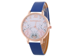 Reloj De Pulsera De Cuarzo Para Mujer Zhoulianfa Con Correa De Piel Sintética Azul Marino.