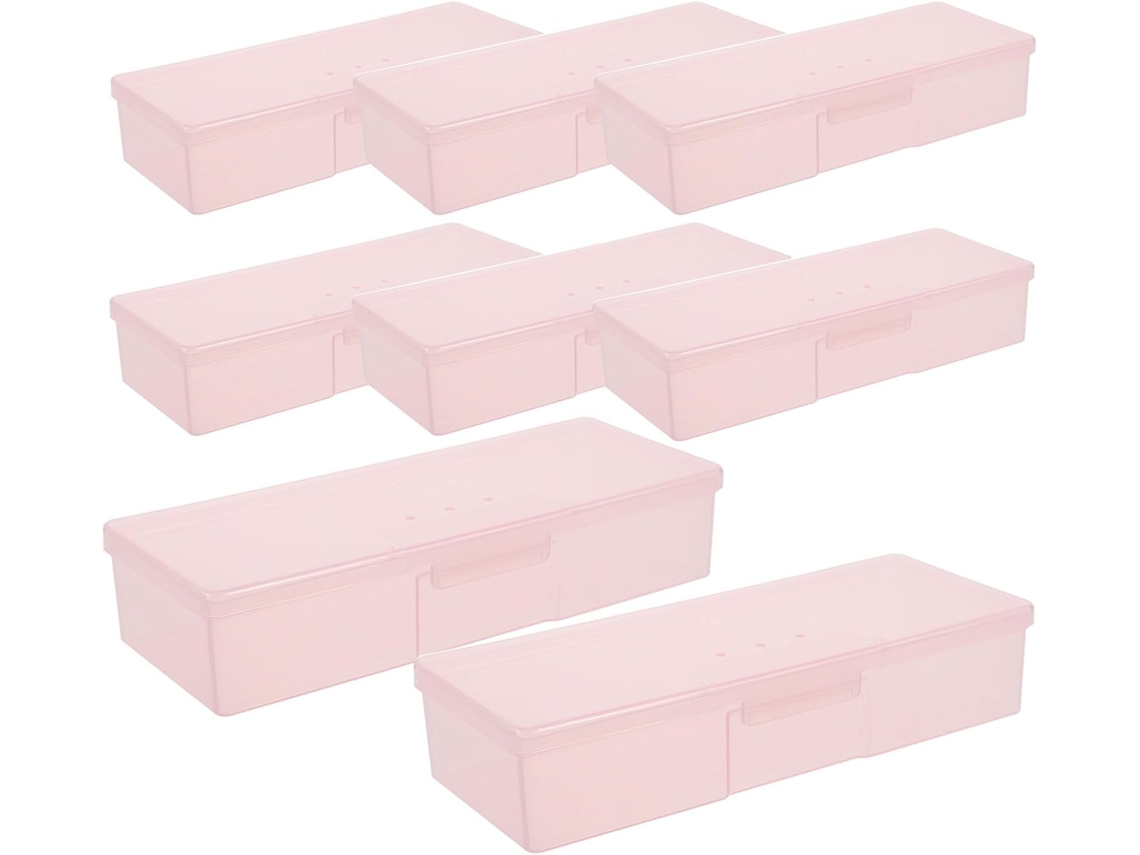 Caja de almacenamiento de plástico Rose Grosse Taille para 8 herramientas para uñas, accesorios compactos...