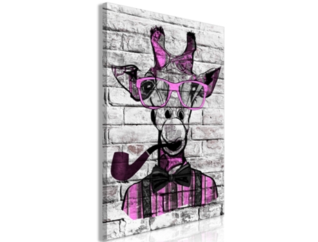 Cuadro ARTGEIST Giraffe with Pipe (1 Part) Vertical Pink (40x60)