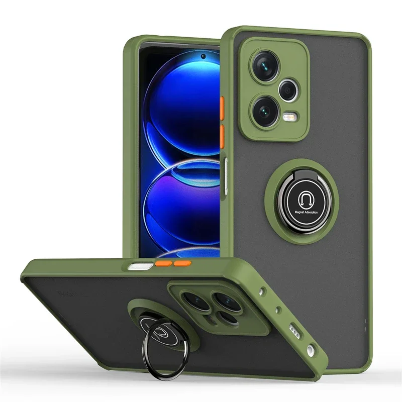 (verde Oscuro, Redmi Note 13 Pro) Funda Para Teléfono, Soporte De Anillo Magnético, Antideslizante, Resistente A Caídas.