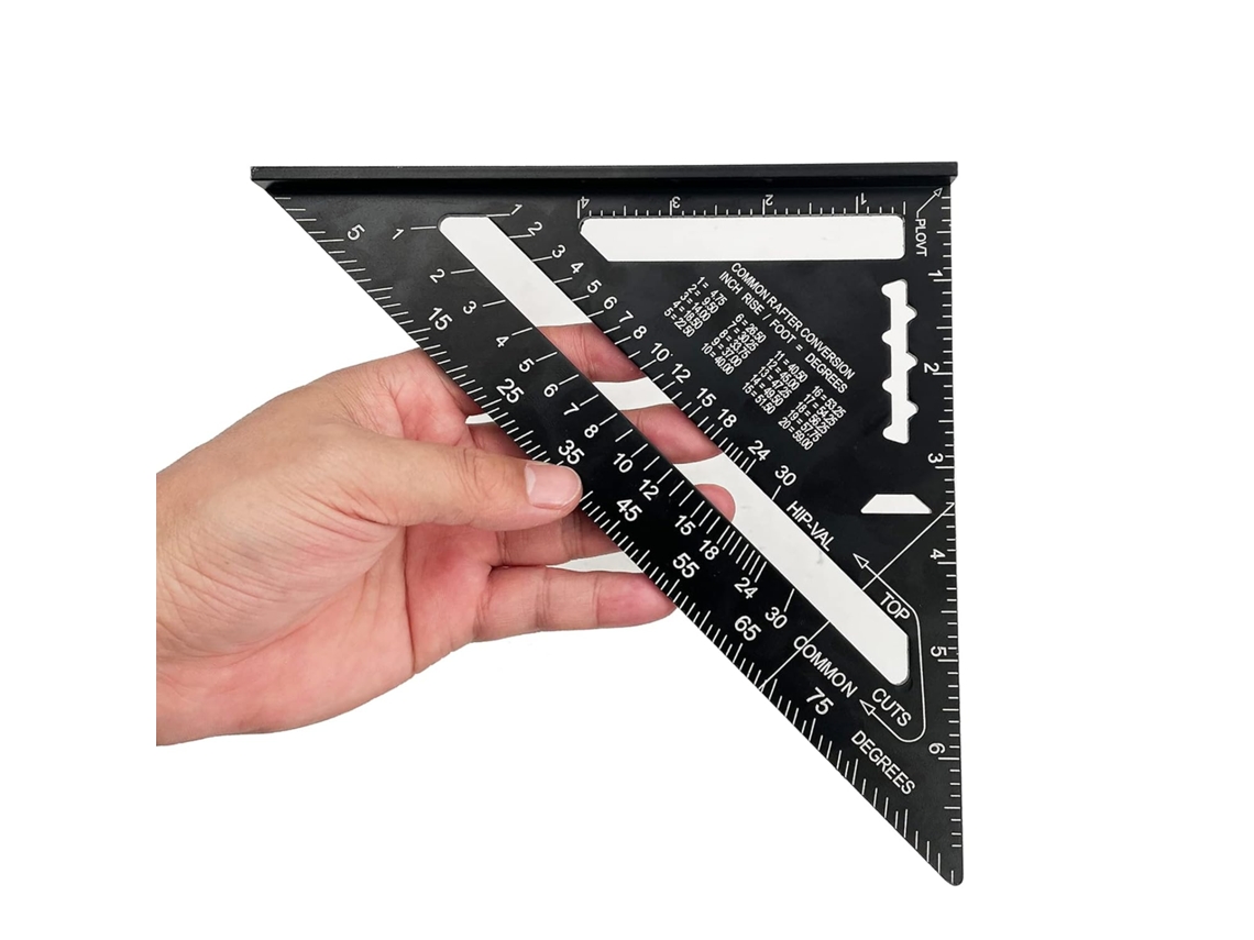 Escuadra Carpintería Aluminio 7 Pulgadas Doble Escala Medición