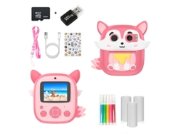 Cámara Instantánea Infantil 1080p, Tarjeta De Memoria De 32 Gb + Lector De Tarjetas Usb (rosa) Czhhmart