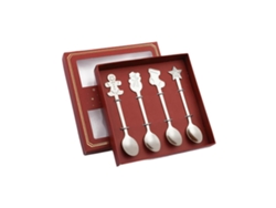 Juego de 4 cucharas y cucharillas navideñas, cubiertos creativos para Navidad. Nostalgia88