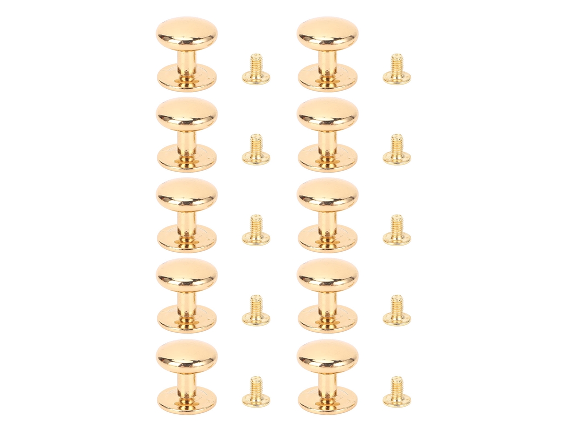 10 Juegos De Remaches De Cabeza Redonda De 18 Mm Con Tornillos De 8 Mm Para Mochilas, Bolsos Y Cierres - Dorado