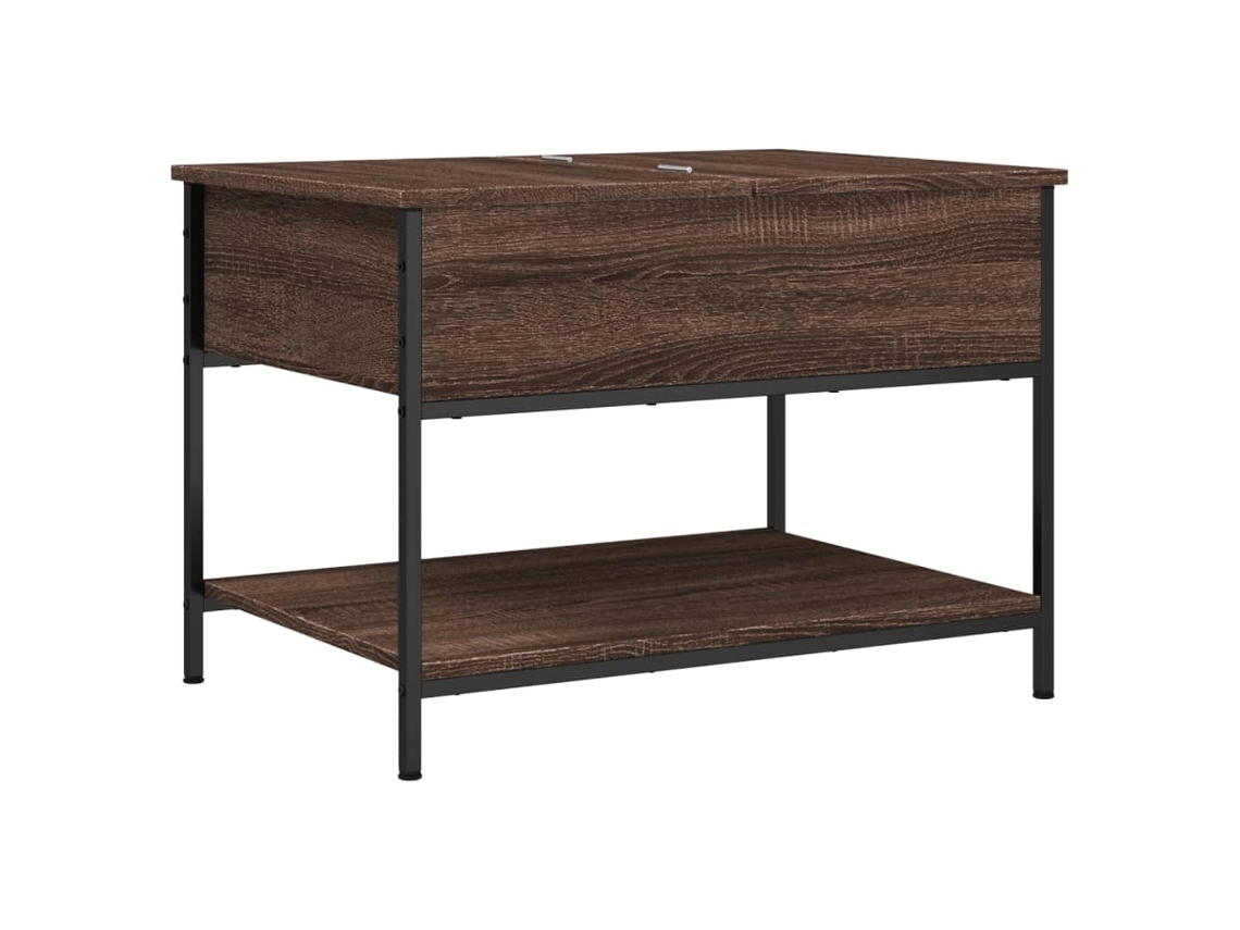 Maison Exclusive - Mesa De Centro Madera Ingeniería Metal Marrón Roble 70x50x50 Cm