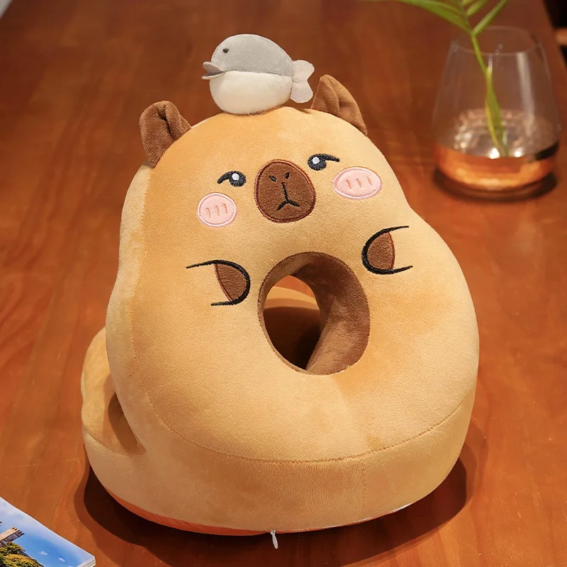 Almohada de peluche Capybara para dormir, respaldo para silla de oficina, soporte lumbar MDUG (pez 30x35cm)