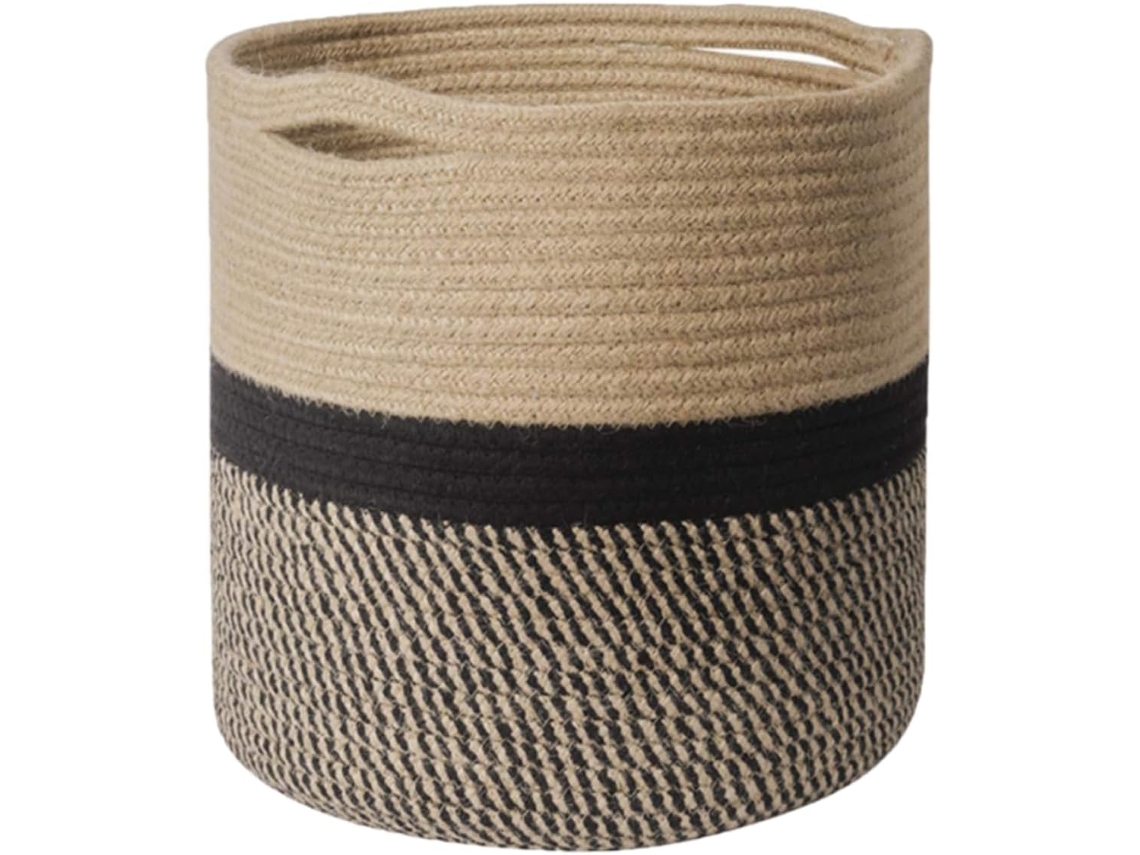 Cesta de cuerda de algodón de 30 x 30 cm - Cesta de ropa plegable, almacenamiento de tela para baño, manualidades y ropa