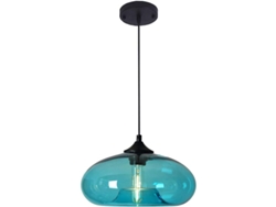 Lámpara Colgante Geométrica De Cristal Negro – Pantalla Curva De 28 Cm –