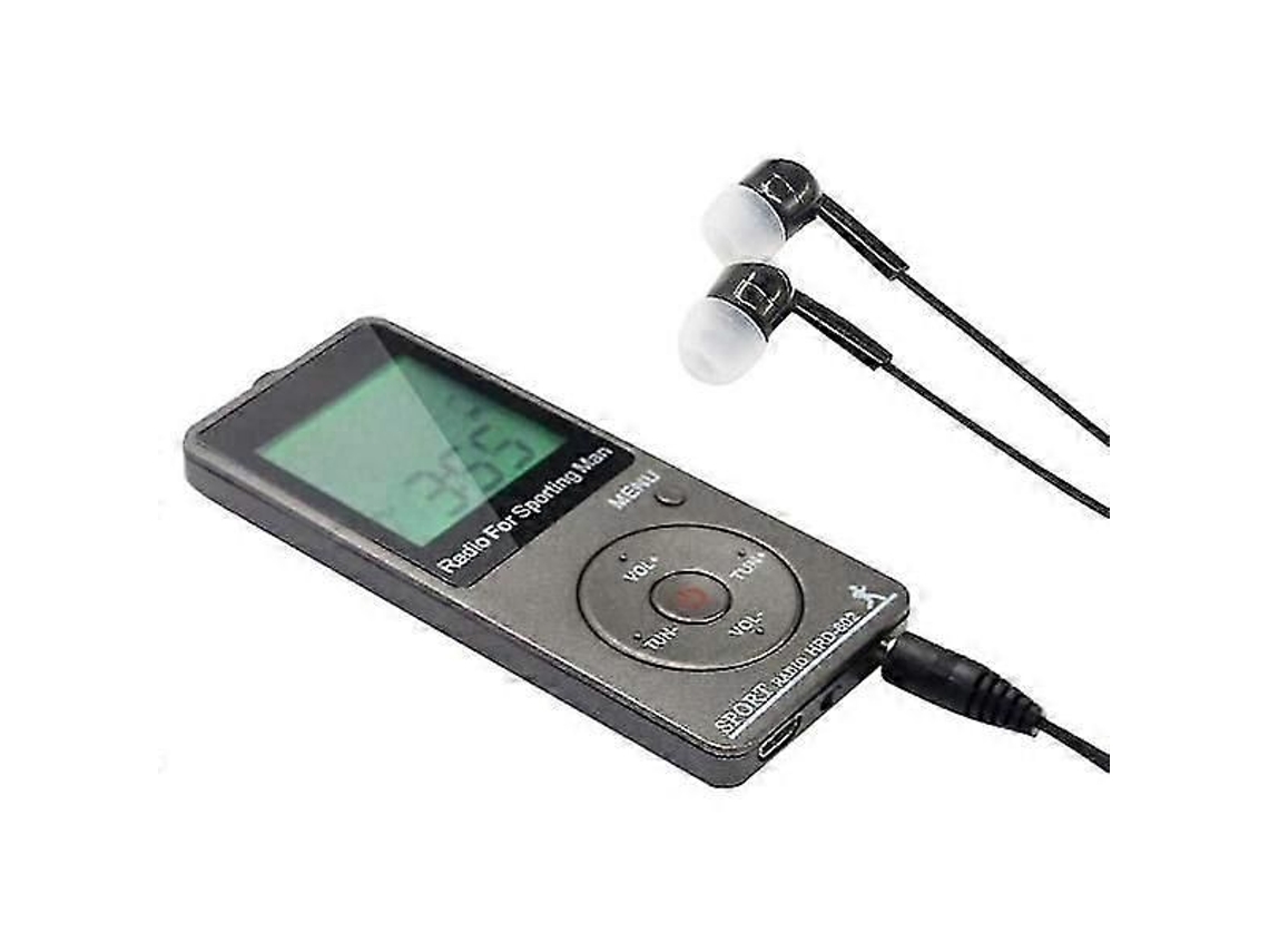 Radio personal portátil con auriculares, Walkman, batería recargable, pantalla digital, estéreo. GOKOCO