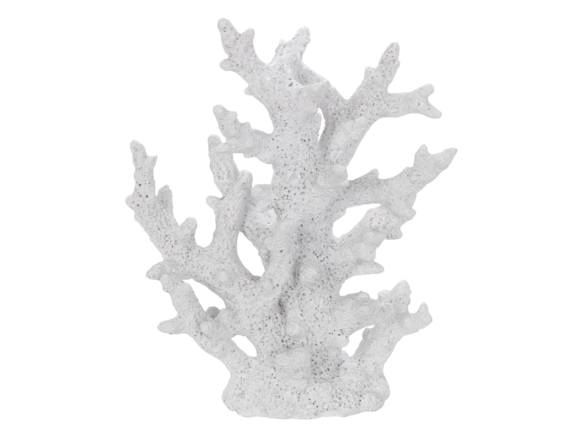 ORIGEN Home Decor Coral Marinero | Figura Decorativa Resina Blanco - 24x19x8cm BY SIGRIS