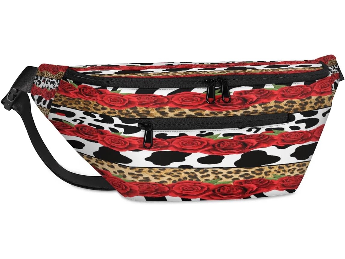 Bolso bandolera unisex Tropicallife con estampado floral rosa, 38 x 25 x 9 x 19 cm, impermeable.